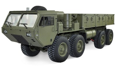 U.S. Militaire vrachtwagen 8x8 met laadruimte Schaal 1 op 12 RTR Leger groen